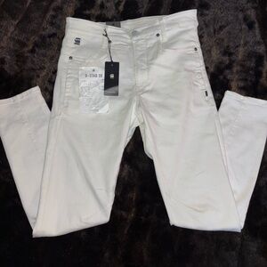 G-Star RAW D-STAQ 3D Slim White Jeans Size 30x30 NWT